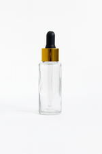 Load image into Gallery viewer, [ZMG147] Glass Bottle With Shiny Gold Black Dropper 25ml-30ml
