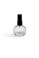 Load image into Gallery viewer, [ZMS71]  Transparent Glass Rounded Pebble Bottle With Black mist Spray 6 to 8 ml
