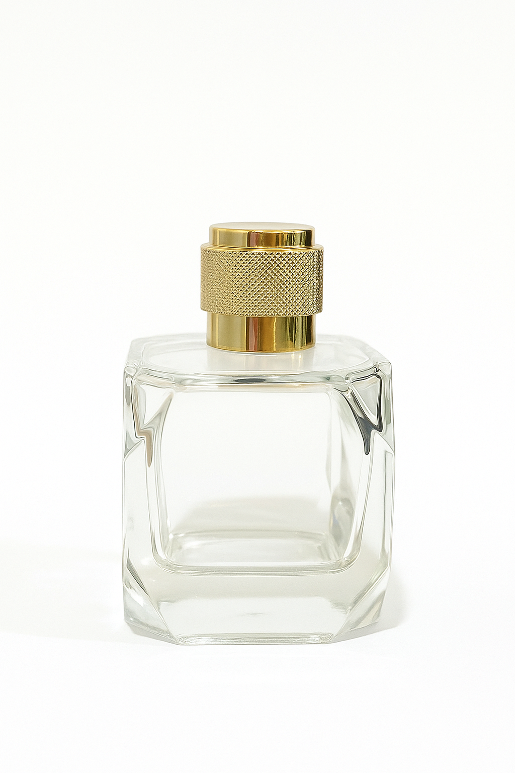 [ZMS51] Transparent Perfume Bottle With Gold Cap - 100ml