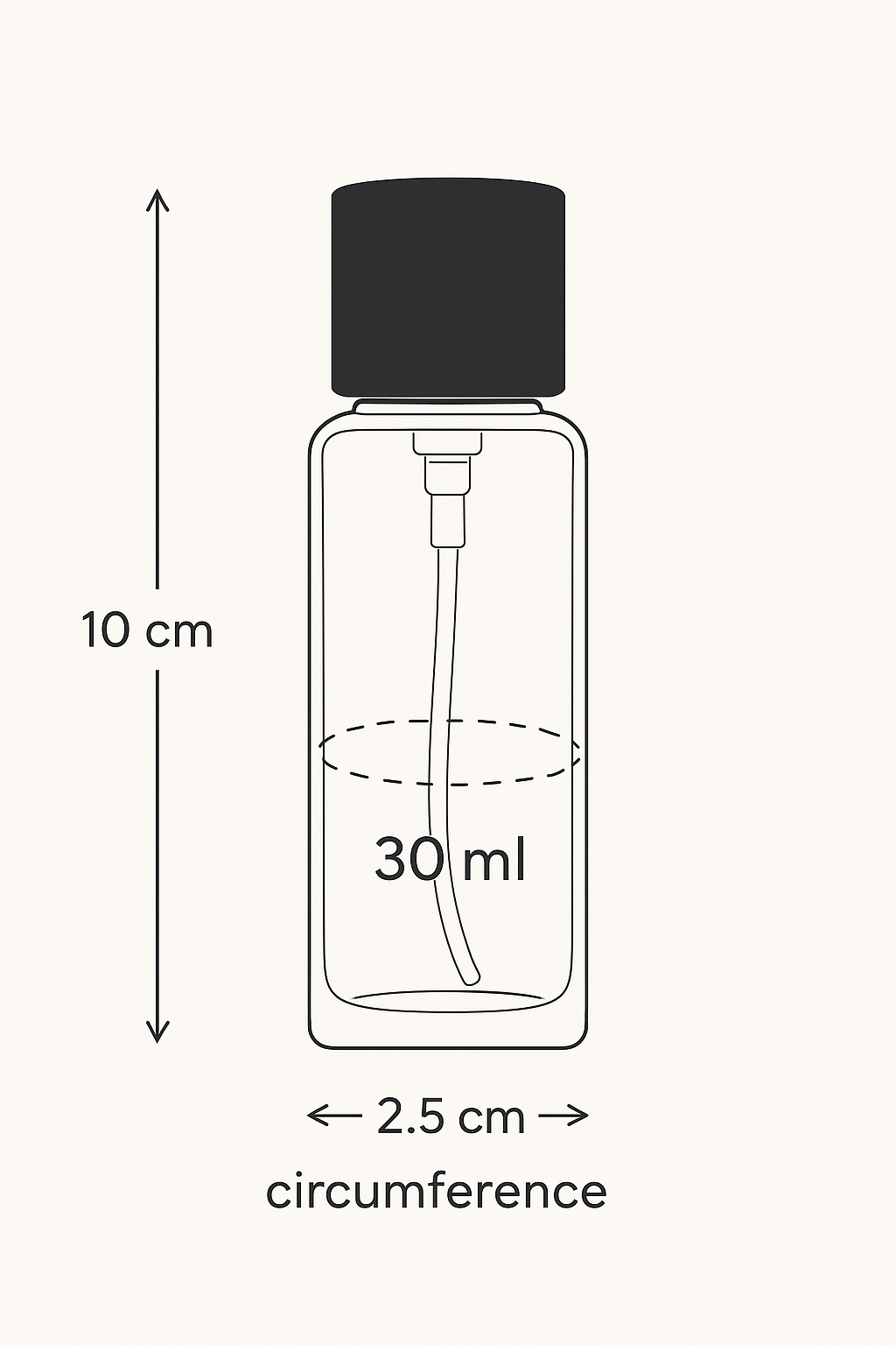 [ZMS02] Transparent Glass Perfume Bottle With Simple Black  Cap - 30ml