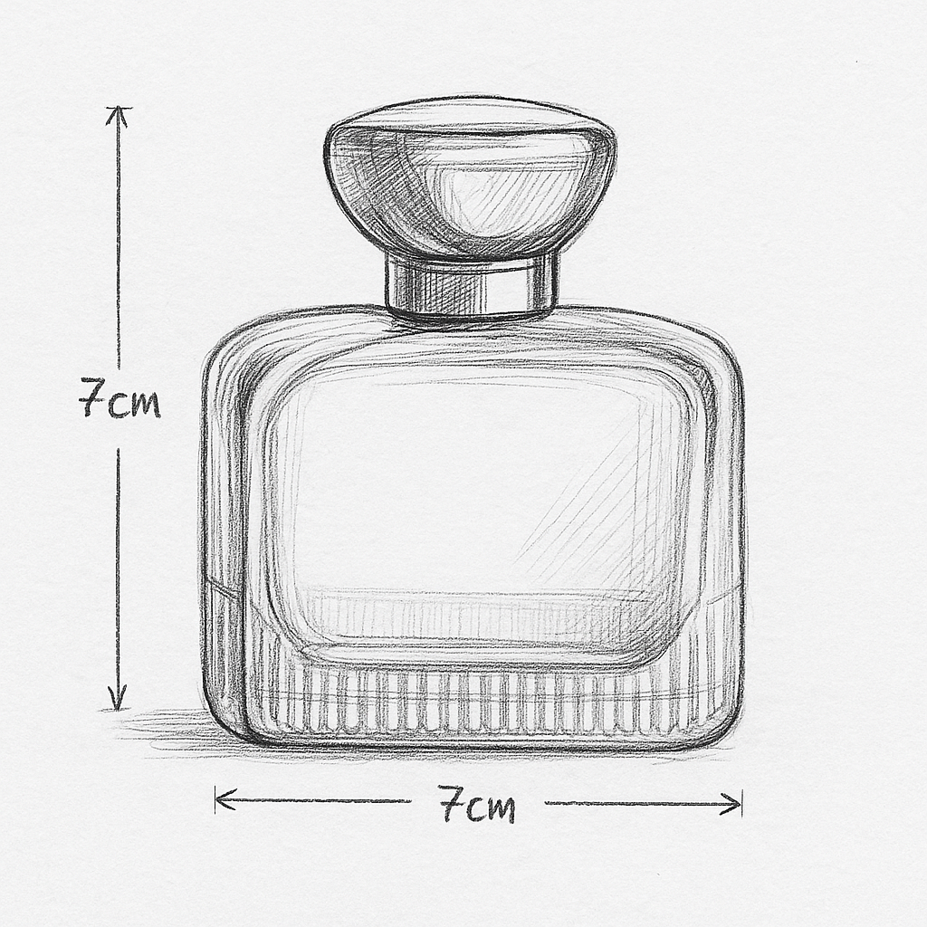 [ZMS57] Transparent Perfume Bottle With Black Cap & Gold Streak - 100ml