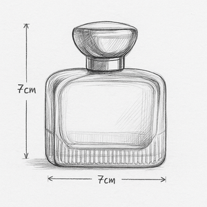 [ZMS57] Transparent Perfume Bottle With Black Cap & Gold Streak - 100ml