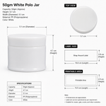 Load image into Gallery viewer, [ZMJ10] Milky White Polo Jar with Silver Streak White Cap- 50gm &amp; 100gm
