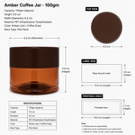 Load image into Gallery viewer, [ZMJ08] Amber Coffee Jar With Chocolate Brown Cap- 100gm

