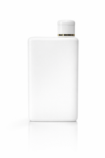 Load image into Gallery viewer, [ZMWH02] White Rectangle Edge Cap Bottle With White White Fliptop With Gold Streak-200ml
