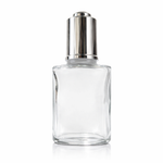 Load image into Gallery viewer, [ZMG202] Transparent Glass Bottle With Silver Push Dropper - 30ml

