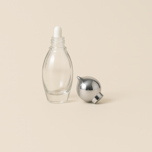 [ZMG143] Thick Glass Attar Bottle With Silver Cap