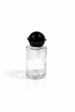 Load image into Gallery viewer, [ZMG207] Transparent Flat Shoulder Glass Bottle With Black Dome Fliptop Cap - 30ml
