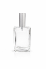 Load image into Gallery viewer, [ZMG187] Transparent Rectangular Glass Bottle With Long Silver Lotion Pump &amp; Silver Overcap - 50ml &amp; 100ml
