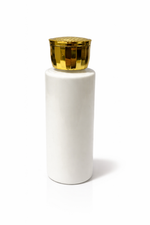 Load image into Gallery viewer, [ZMW126] White Sleek Bottle With Disco Gold Fliptop Cap - 30ml, 50ml &amp; 100ml
