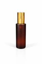 Load image into Gallery viewer, [ZMG199] Amber Flat Glass Bottle With Full Gold Lotion Pump &amp; Gold Overcap - 50ml &amp; 100ml
