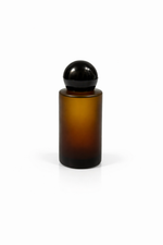 Load image into Gallery viewer, [ZMG204] Amber Frosted  Flat Shoulder Glass Bottle With Black Dome Fliptop Cap - 30ml
