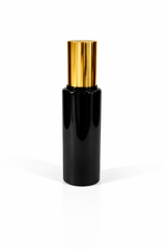 Load image into Gallery viewer, [ZMK68] Black Milan Pet Bottle With Long Gold Lotion Pump &amp; Gold Overcap - 50ml &amp; 100ml
