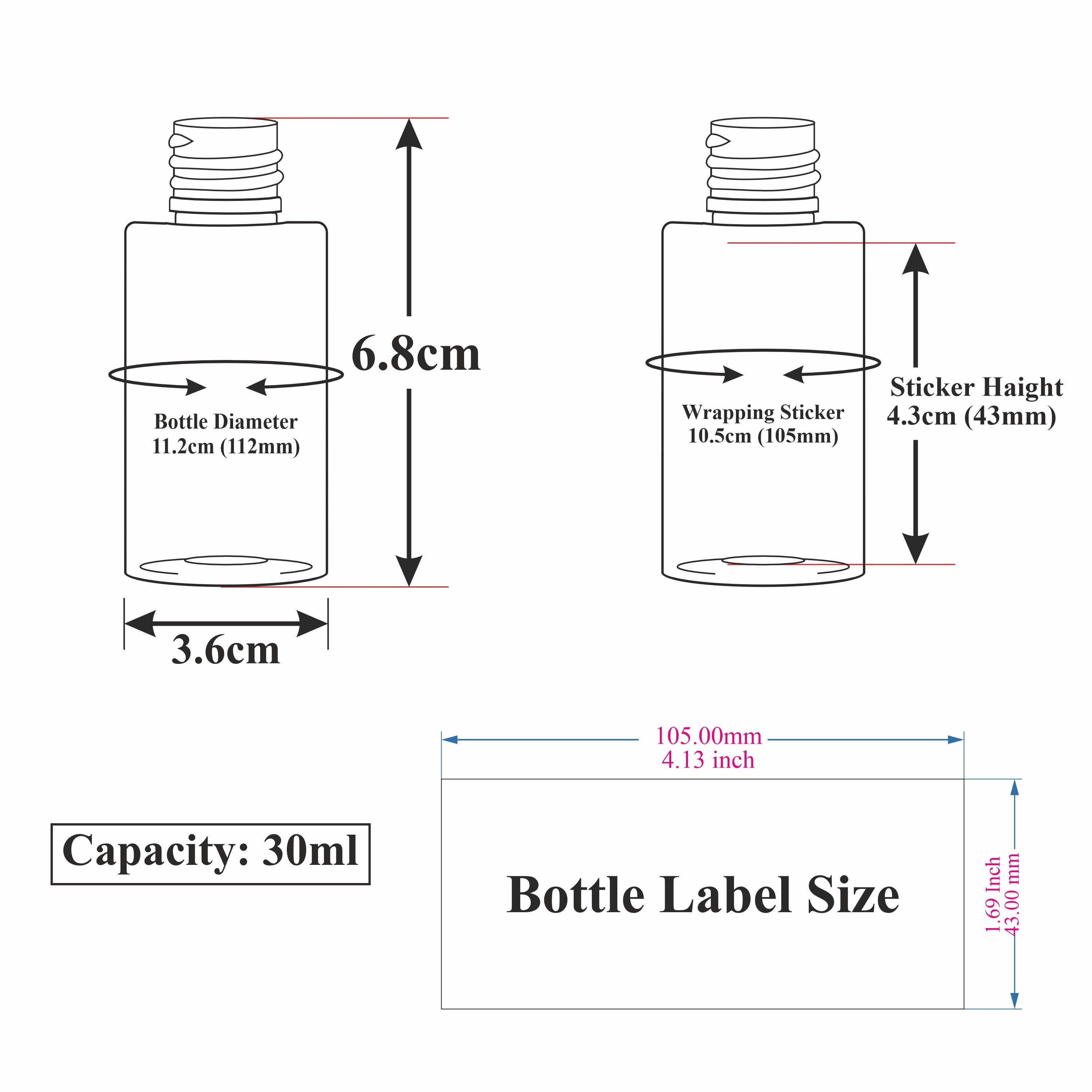 Beautiful Frosted Glass Bottle With White AS Mist Spray [ZMG58] 25ML, 30ML, 50ML & 100ml