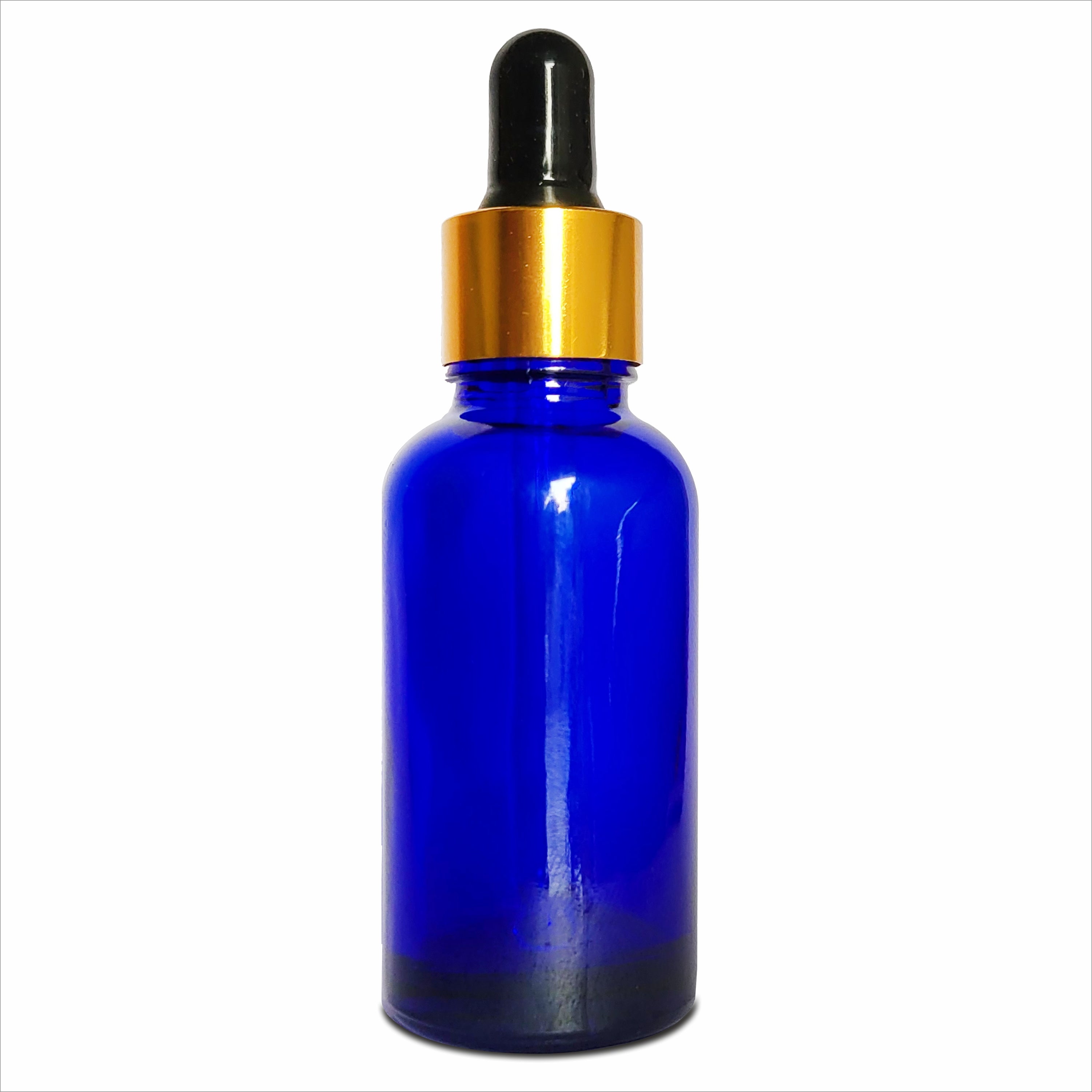 Blue Color Glass Bottle with golden plated dropper- 25ml,30ml [ZMG10]