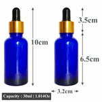 Load image into Gallery viewer, Blue Color Glass Bottle with golden plated dropper- 25ml,30ml [ZMG10]

