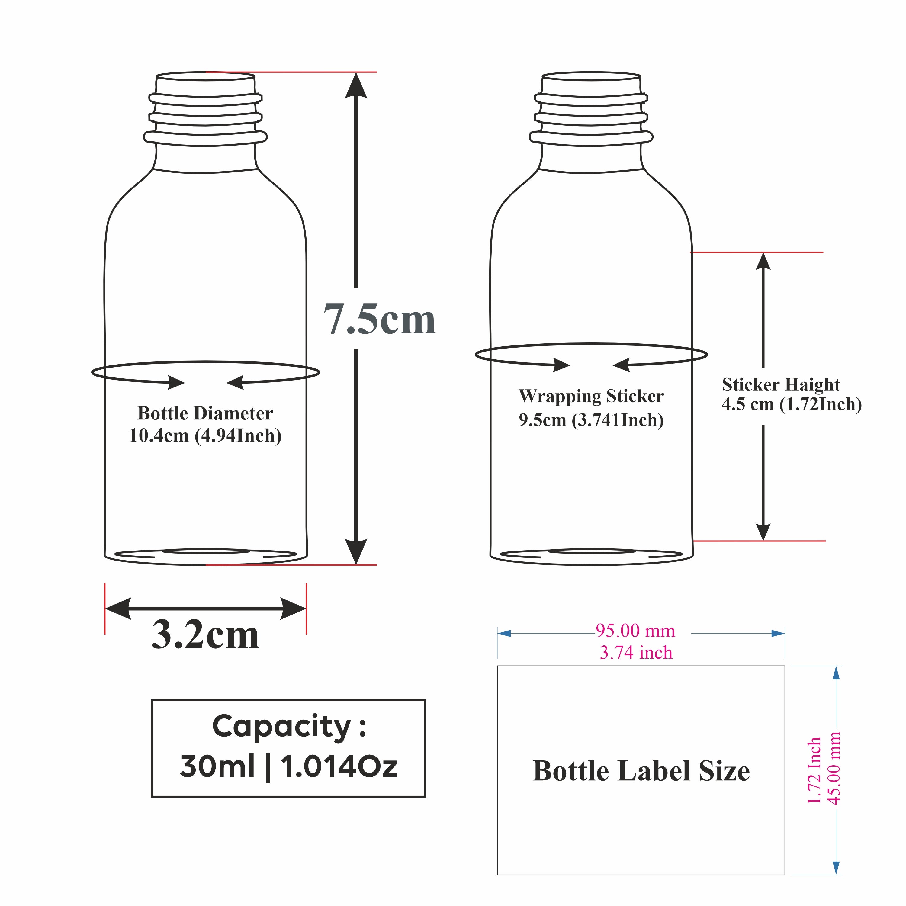 [ZMG11] Blue Bottle With Gold Screw Cap - 25ml & 30ml
