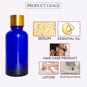 [ZMG11] Blue Bottle With Gold Screw Cap - 25ml & 30ml