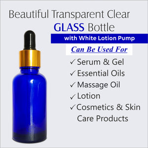 Blue Color Glass Bottle with golden plated dropper- 25ml,30ml [ZMG10]