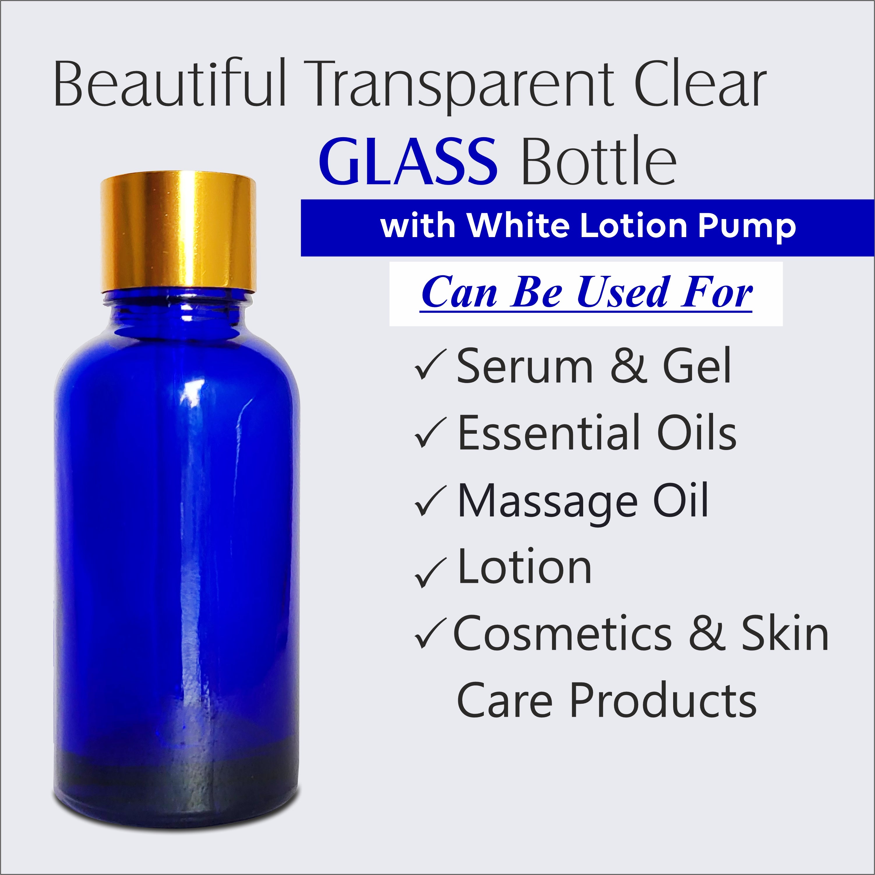 [ZMG11] Blue Bottle With Gold Screw Cap - 25ml & 30ml