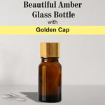 Load image into Gallery viewer, Amber Color Glass Bottle With golden Screw cap -10ml, 15ml, 20ml, 25ml, 30ml [ZMG22]
