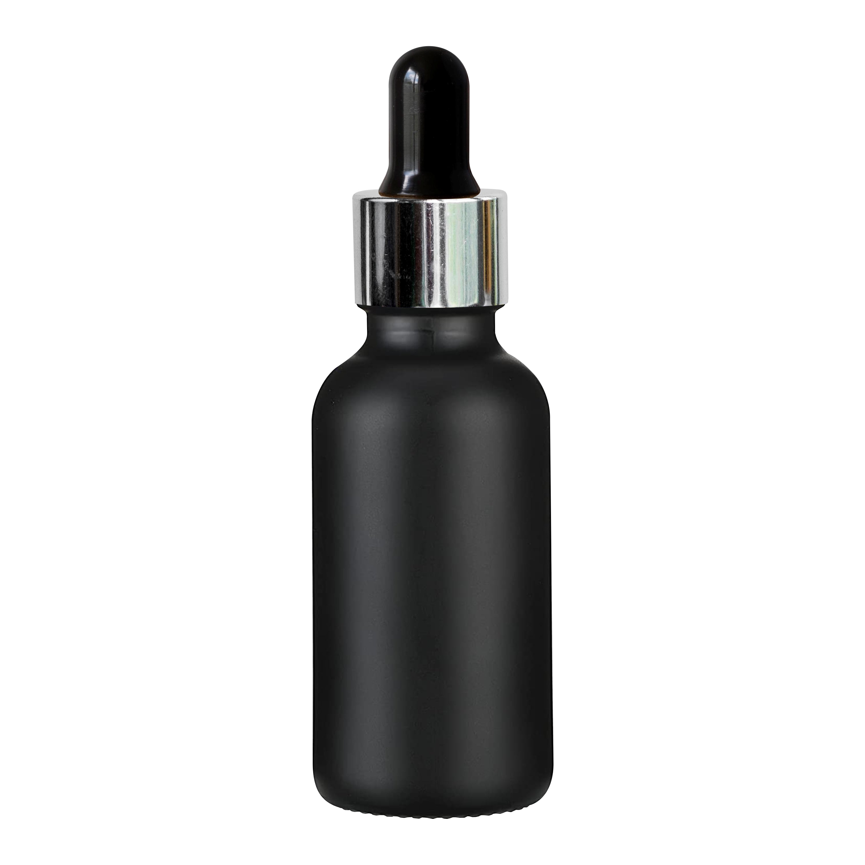 Black Color Bottle With Silver Plated Black Dropper- 25ml,30ml [ZMG04]