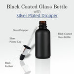 Load image into Gallery viewer, Black Color Bottle With Silver Plated Black Dropper- 25ml,30ml [ZMG04]
