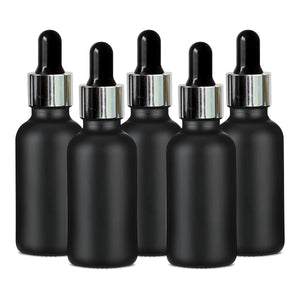 Black Color Bottle With Silver Plated Black Dropper- 25ml,30ml [ZMG04]