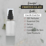 Load image into Gallery viewer, Beautiful Frosted Glass Bottle With Black Lotion Pump [ZMG51] 25ML, 30ML, 50ML &amp; 100ml
