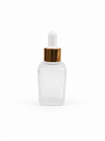 Load image into Gallery viewer, [ZMG210] Frosted Ractangle Bottle With Gold White Droper - 30ml
