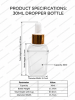 Load image into Gallery viewer, [ZMG210] Frosted Ractangle Bottle With Gold White Droper - 30ml
