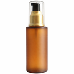 Load image into Gallery viewer, [ZMG200] Amber Frosted Glass Bottle With Long Gold Black Lotion - 30ml, 50ml &amp; 100ml
