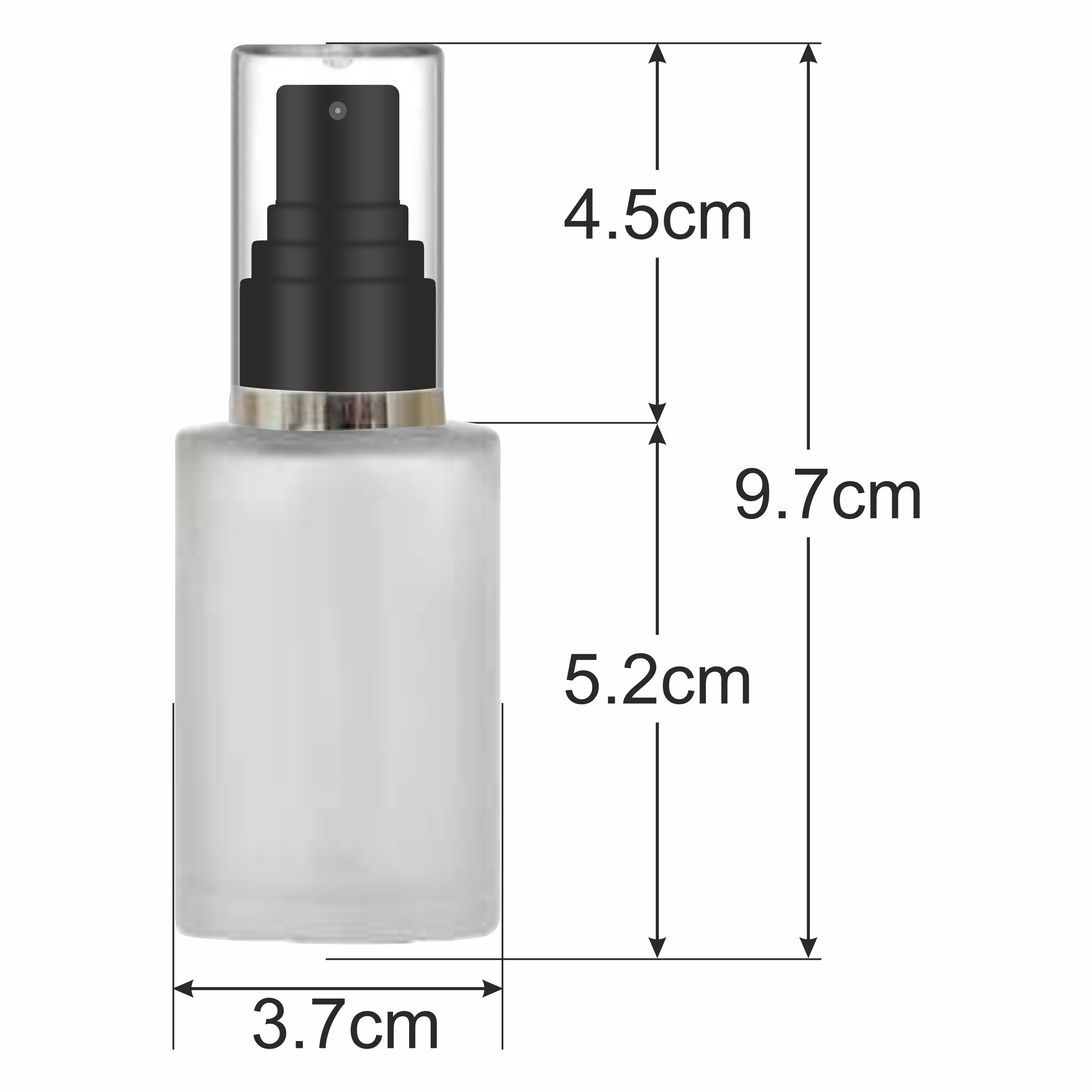 ZMG62 | FLAT SHOULDER TRANSPARENT CLEARGLASS BOTTLE | 30ml, 50ml & 100ml