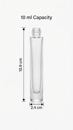 Load image into Gallery viewer, [ZMS43] Clear Slim Transparent Glass Perfume Bottle With Silver Screw Cap - 10ml
