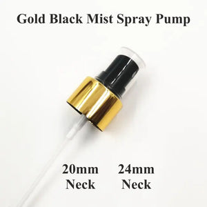 [ZMPC13] Gold Plated Black Color Mist Spray Pump with Transparent cap- 20mm & 24mm Neck