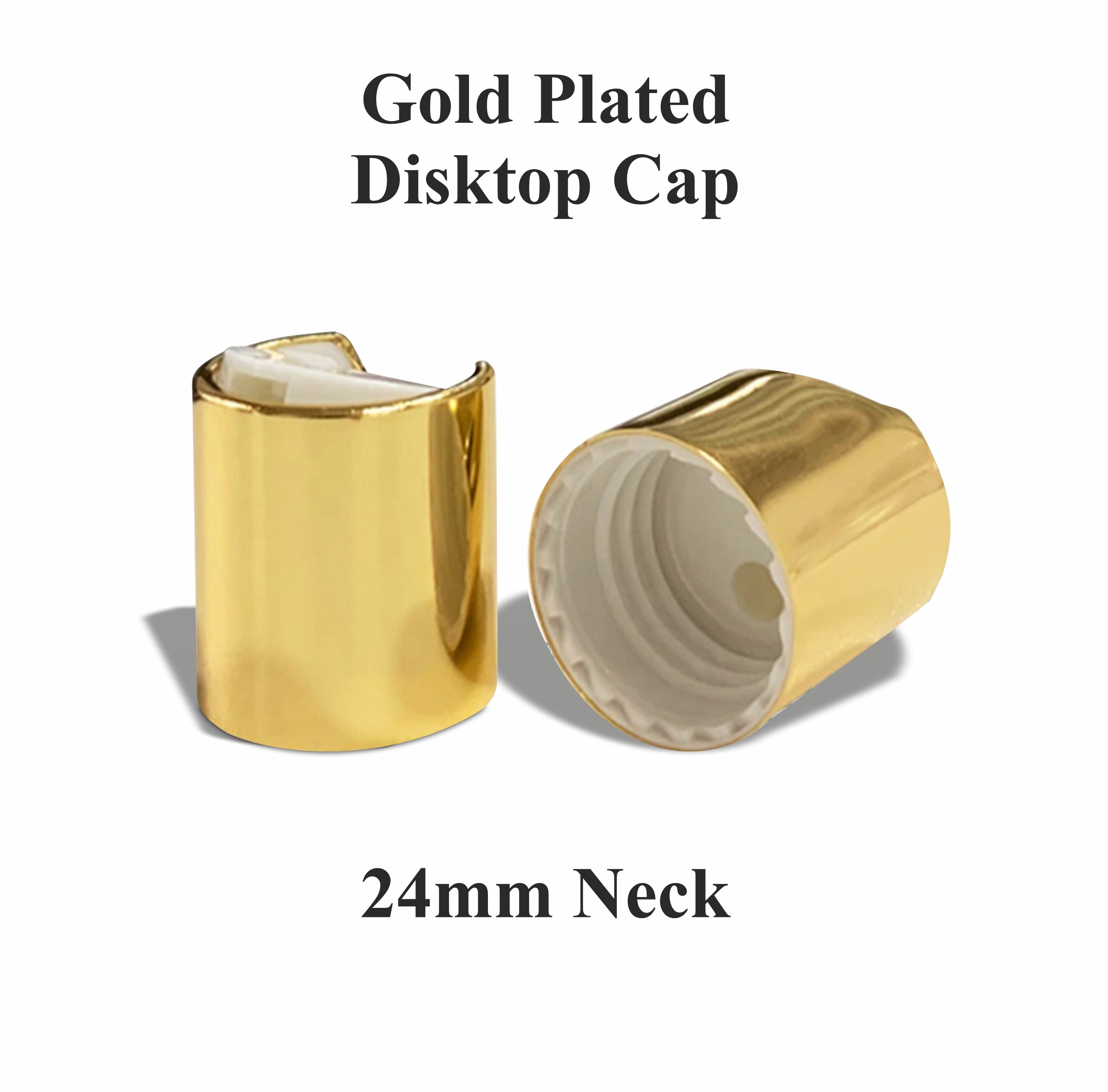 [ZMPC17] Beautiful Gold Plated White Disktop Cap - 24mm Neck