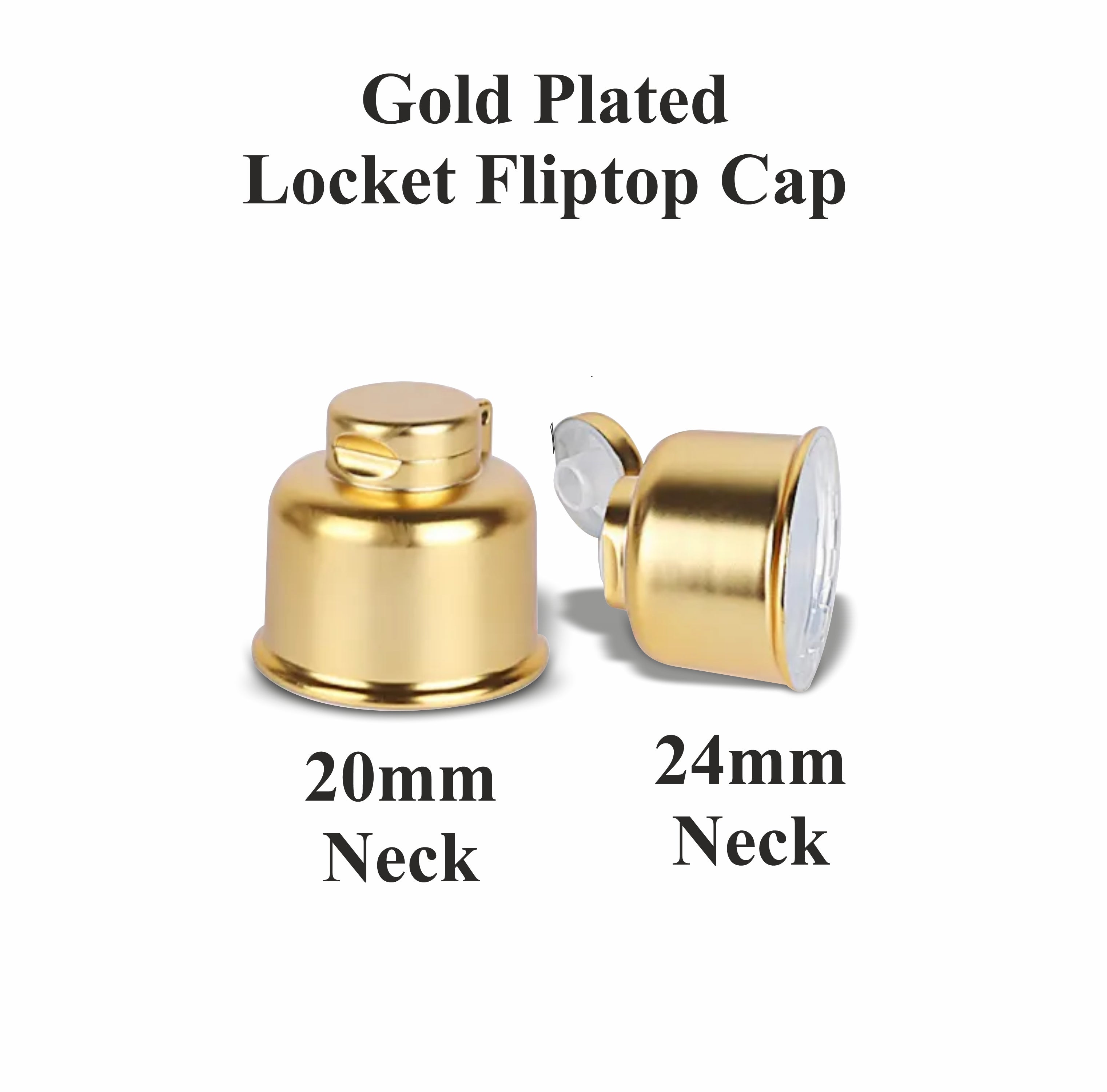 [ZMPC03] Gold Plated Locket Fliptop Cap_ 20mm & 24mm Neck