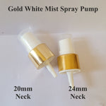 Load image into Gallery viewer, [ZMPC12] Gold Plated White color Mist Spray Pump with Transparent cap- 20mm &amp; 24mm Neck
