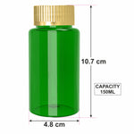 Load image into Gallery viewer, Green Color Pet Jar with Gold Plated Screw Lid ||150ml ||ZMJ49||
