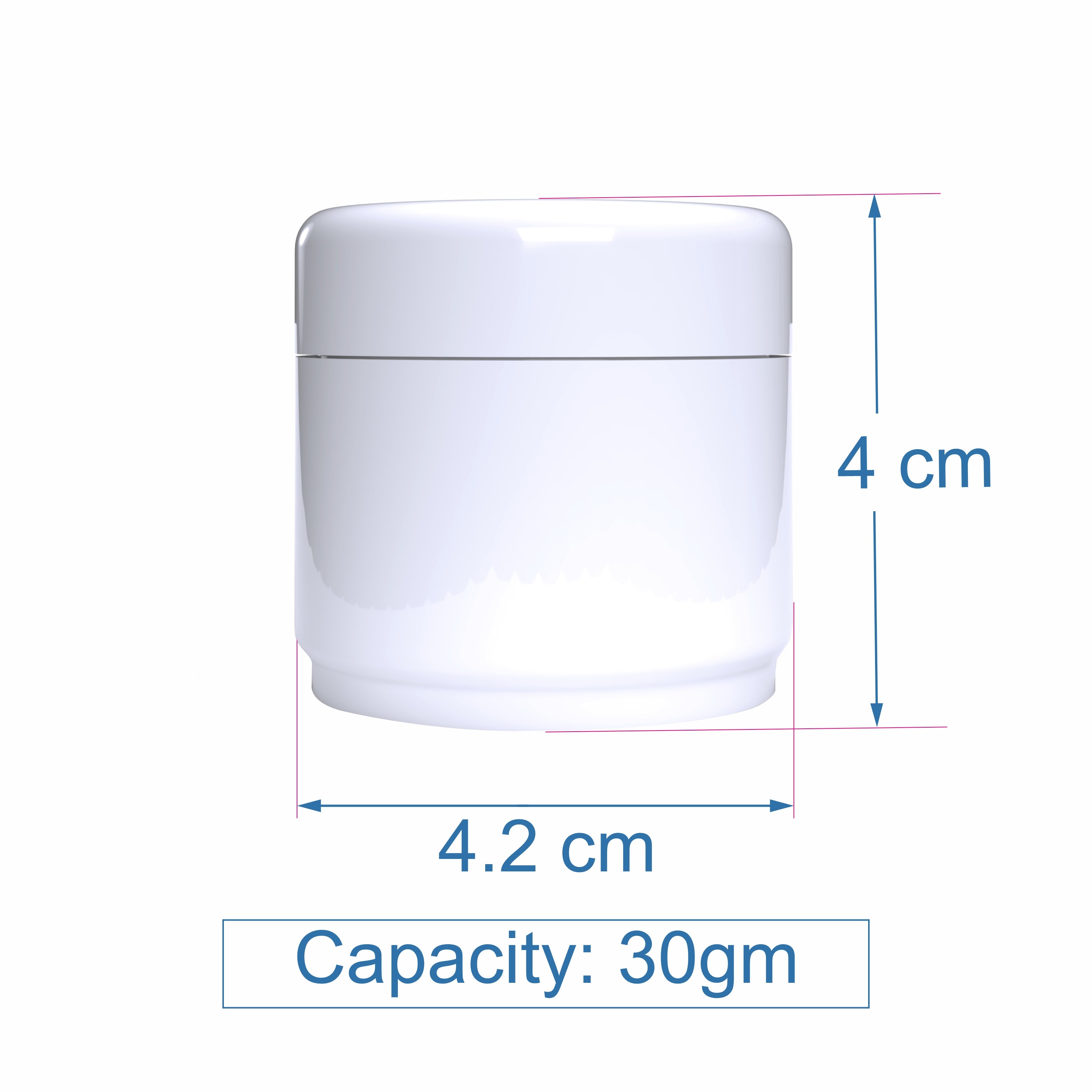 BEAUTIFUL WHITE COLOR PET JAR WITH WHITE  LID 25-30gm [ZMJ33]