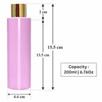 Load image into Gallery viewer, |ZMP02| LIGHT PINK ROUND SHAPE FLAT SHOULDER PET BOTTLE WITH GOLD PLATED SCREW CAP Available Size: 100ml &amp; 200ml
