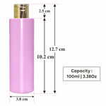 Load image into Gallery viewer, |ZMP01| LIGHT PINK ROUND SHAPE FLAT SHOULDER PET BOTTLE WITH GOLD PLATED FLIPTOP CAP Available Size: 100ml &amp; 200ml

