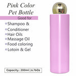 Load image into Gallery viewer, |ZMP04| LIGHT PINK ROUND SHAPE FLAT SHOULDER PET BOTTLE WITH GOLD PLATED ROUND DOME CAP Available Size: 200ml
