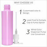Load image into Gallery viewer, |ZMP06| LIGHT PINK ROUND SHAPE FLAT SHOULDER PET BOTTLE WITH WHITE COLOR DISPENSER PUMP Available Size: 200ml
