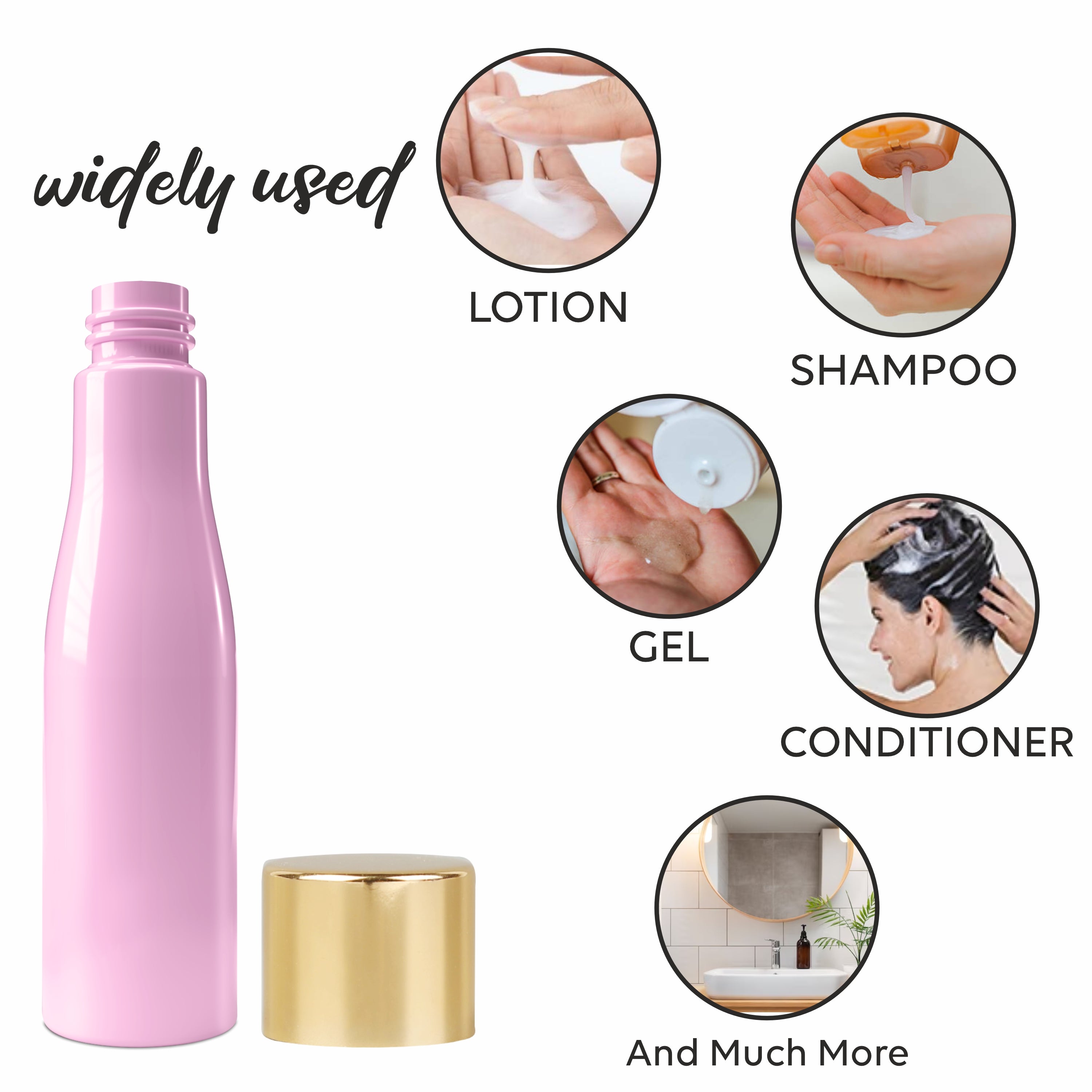 |ZMP08| LIGHT PINK ASTA PET BOTTLE WITH GHOLD PLATED SCREW CAP Available Size: 100ml