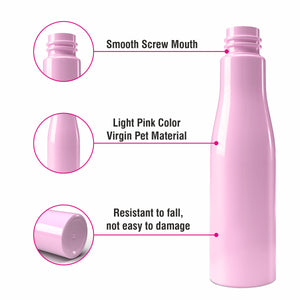 |ZMP09| LIGHT PINK ASTA PET BOTTLE WITH WHITE COLOR AS LOTION PUMP & TRANSPARENT CAP WITH SILVER STREAK Available Size: 100ml