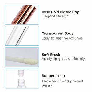 Lip Gloss/ Lip Stick Tube with Rose Gold Plated Cap- 5ml [ZMG83]