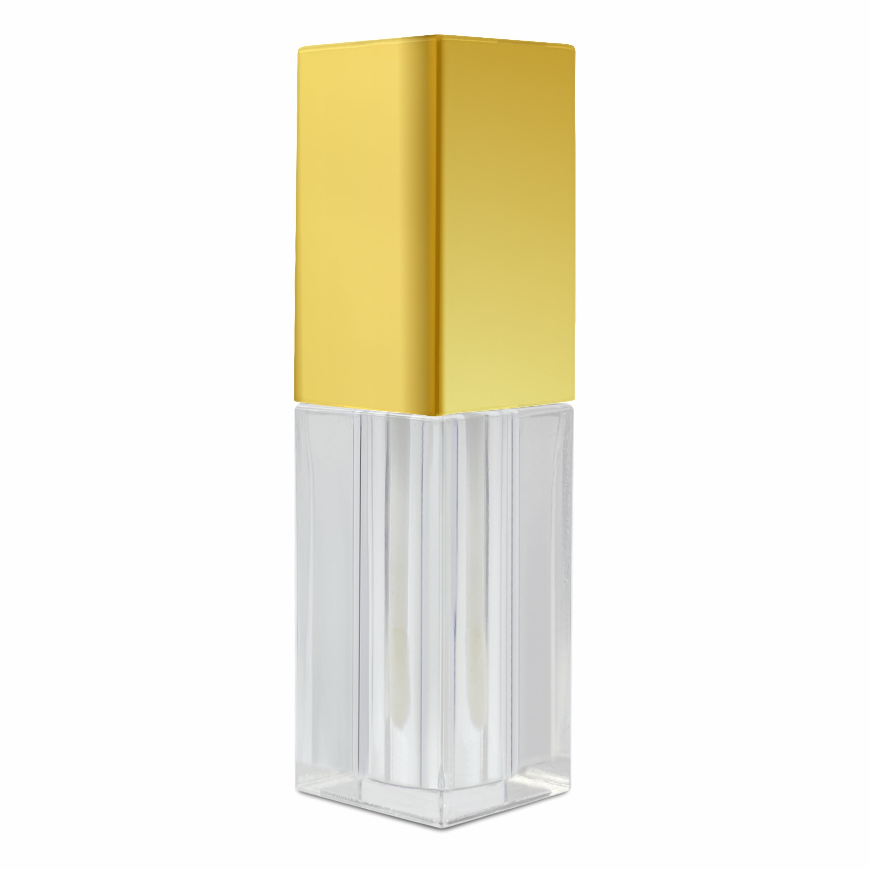 Lip Gloss/ Lip Stick Tube Square Shaped Bottle with Gold Plated Square Cap- 5ml [ZMG79]