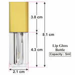 Load image into Gallery viewer, Lip Gloss/ Lip Stick Tube Square Shaped Bottle with Gold Plated Square Cap- 5ml [ZMG79]
