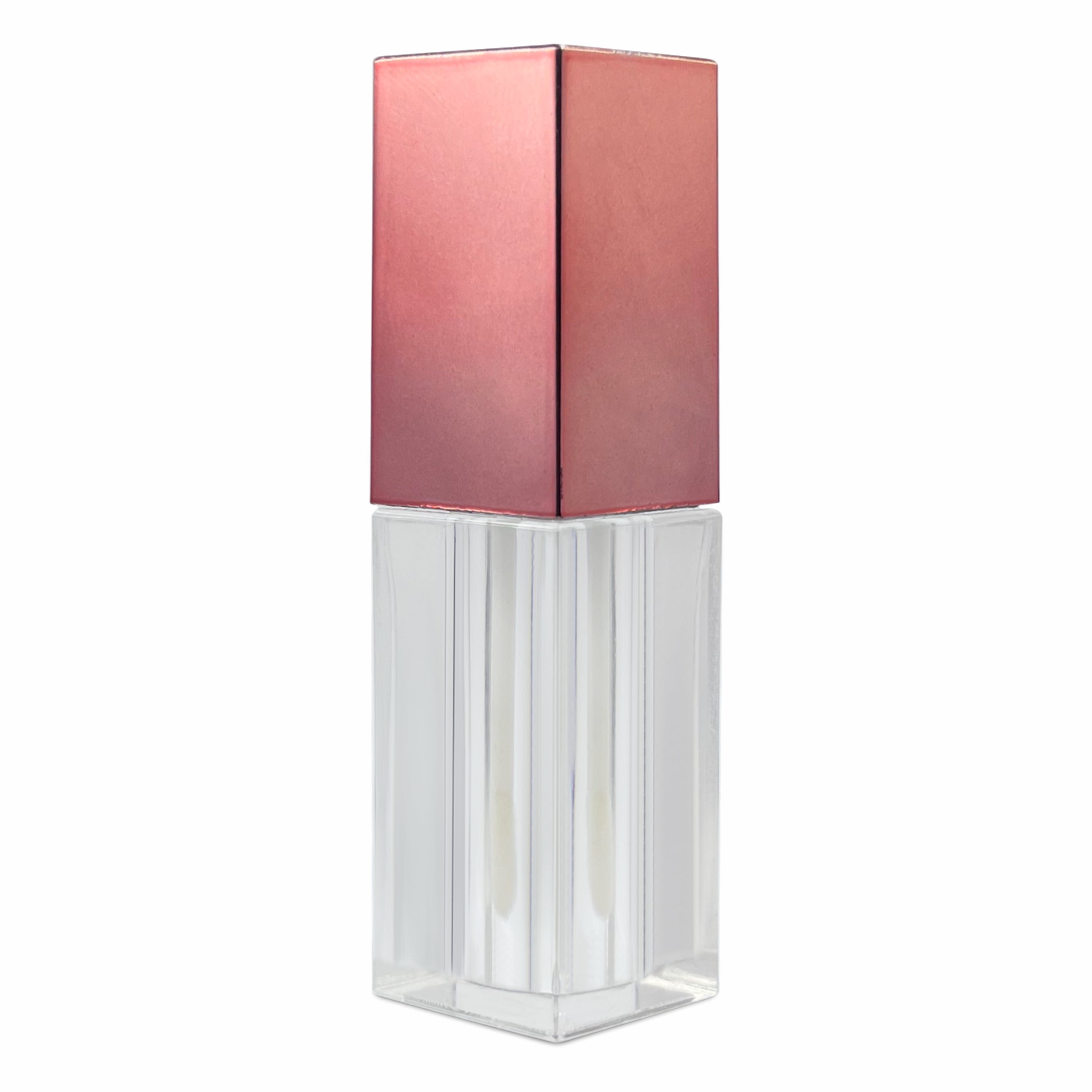 Lip Gloss/ Lip Stick Tube Square Shaped Bottle with Rose Gold Plated Square Cap- 5ml [ZMG78]